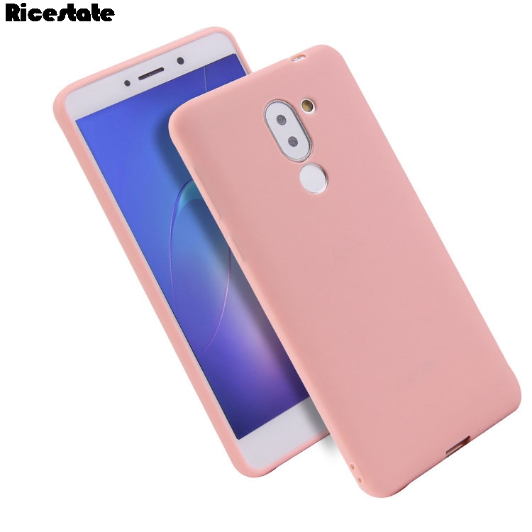 Huawei honor 6x ultradünne, matt silikon-tpu-schutzhülle für huawei  gr5 und huawei Kamerad 9 lite in kristall und frostrot: Echtes leder / Rosa
