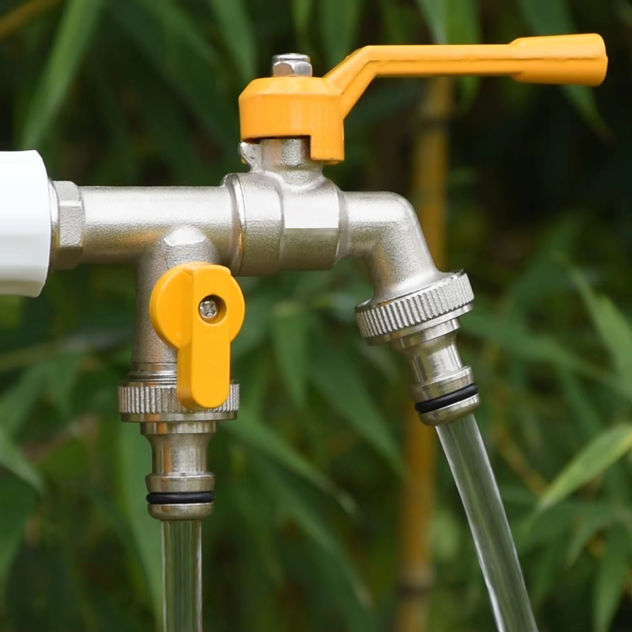 Garden 1/2'' 3/4'' Brass Water Faucet Water Splitter 1-Way 2-Way Connector Coupling Adapter Valve Switch Irrigation Tap Replace