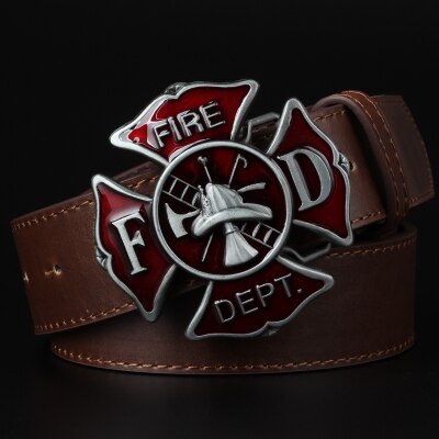 Cool men's belt firefighter profession fire truck buckle fire dept badge fire brigade sign firemen belt fire fighter volunteer: 8