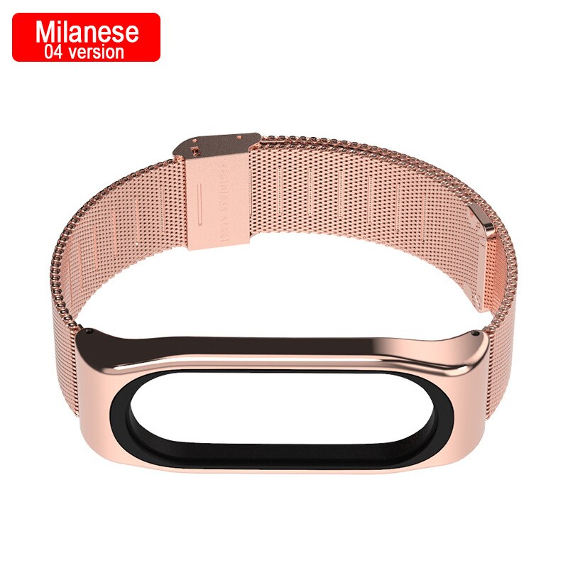 Mijobs Cinturino In Metallo Per Mi Band 4 Cinghia Senza Viti Bracciale In Acciaio Inossidabile Per Xiaomi Mi Banda 4 In Metallo Cinturino di Ricambio: Milanese04 Rose-gold