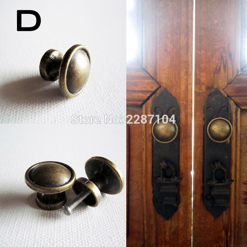 Poignée de meuble en laiton antique, bronze vintage, rond, coffre à bijoux, armoire, planche de Chi, commode, MELDoor, fenêtre, bouton côtelé, 2 pièces