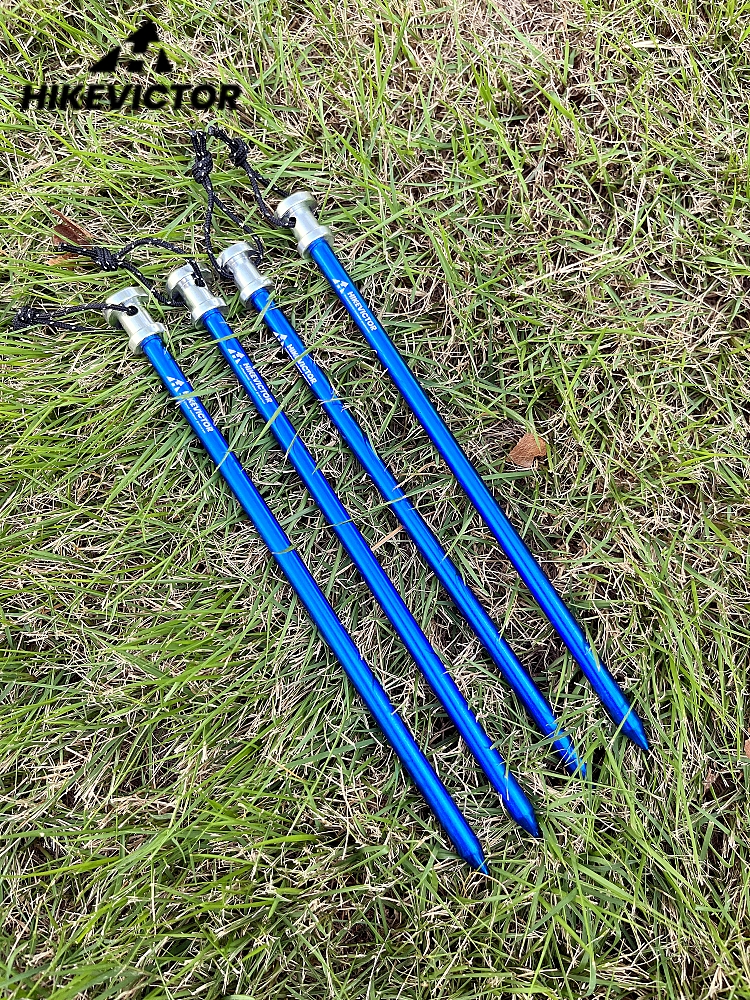 Hikevictor 4 Teile/los 23CM Aluminium Camping Zelt Einsätze schwer Pflicht Boden Heringe Hängematte Planen Markise Baldachin NäGel Zelt Spikes: Ursprünglich Titel
