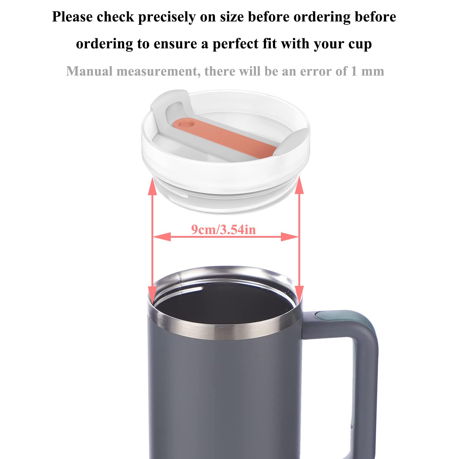 For Stanley Cup Cover Spill Proof Splash Resistant Tumbler Stainless Steel Car Mug Handle Straw Tumbler Lid Compatible Stainless