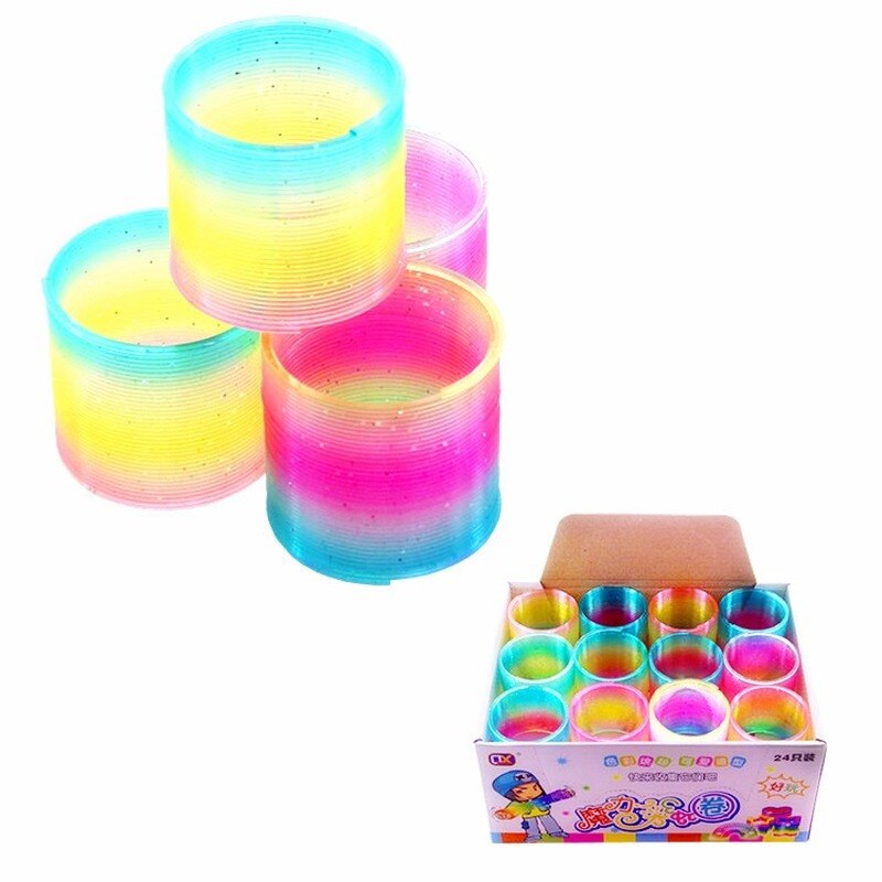 Lente Regenboog Kinderen Creativiteit Magical Speelgoed Cirkel Grappige Speelgoed Coil Early Development Educatief Vouwen Plastic 5Cm