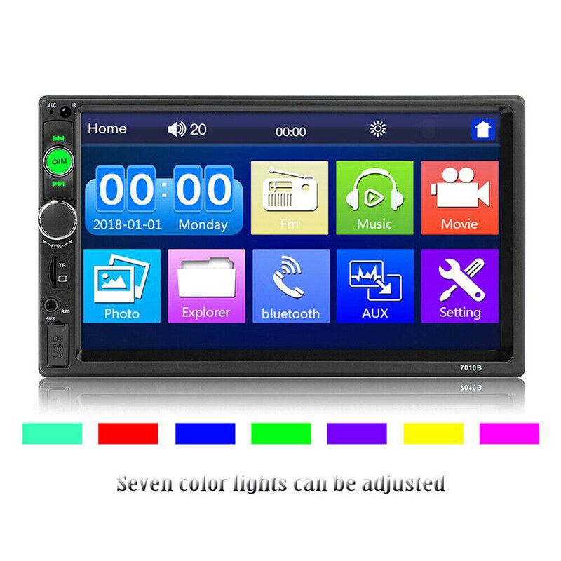 MAYITR-REPRODUCTOR MP5 de Audio para coche, dispositivo portátil compatible con bluetooth, pantalla táctil de 7 pulgadas, USB, manos libres, 1 unidad