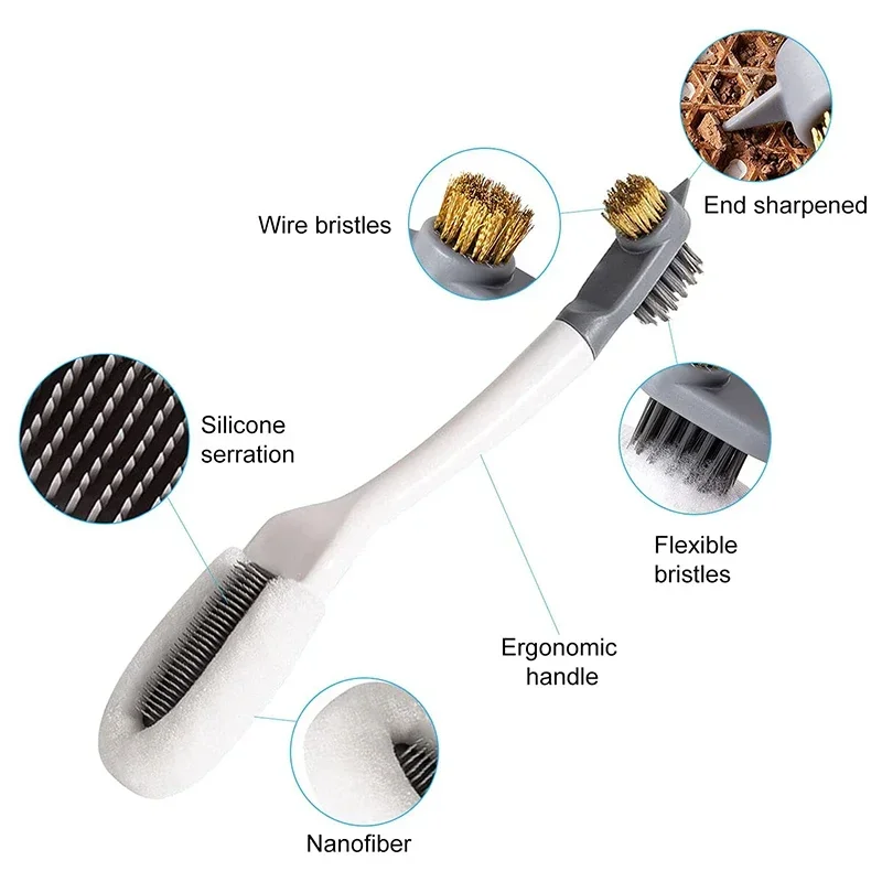Cleaning Shoe Brush, Multifunctional Long Handle Shoe Brush Cleaner, Hangable Soft Bristle Shoes Cleaning Scrubber