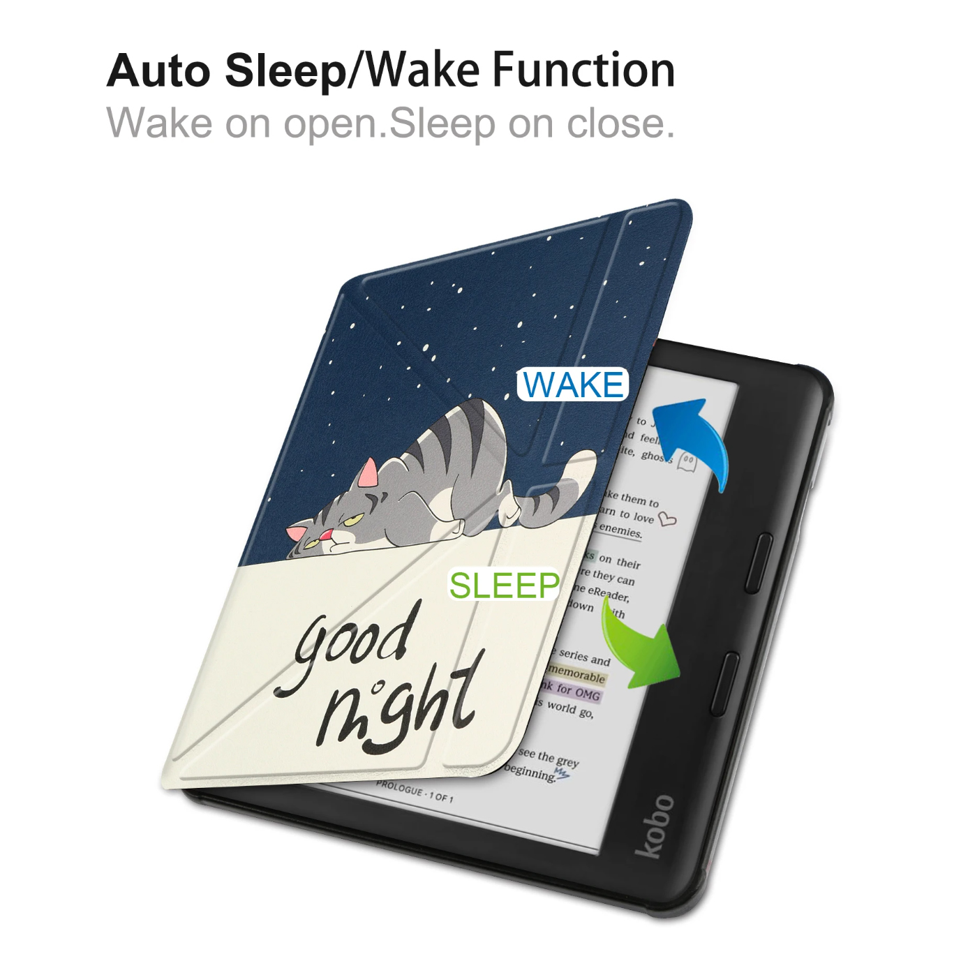 For Kobo Libra Colour 7 inch N428 Origami PU Leather Case Magnetic Wake Sleep Soft Stand Cover Ebook Sleepcover Color Funda