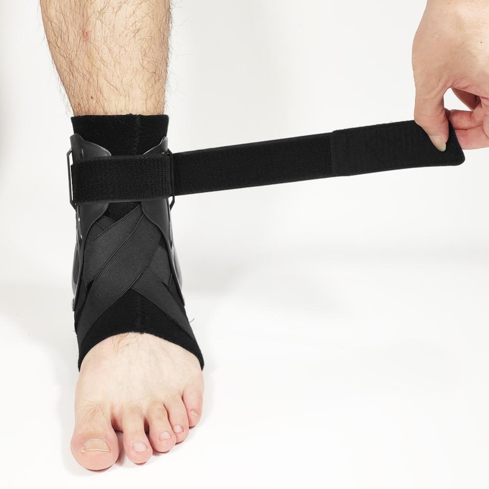 Black Compression Ankle Brace Support - Lace-Up Wrap For Pain Relief, Stabilization