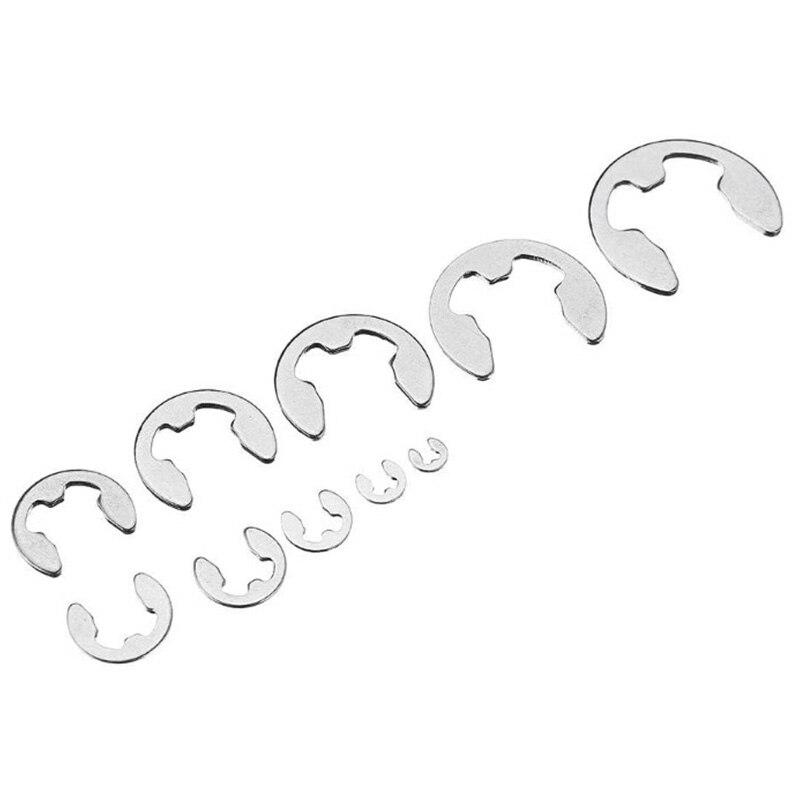 E Clip Externe Snap Ring Shop Assortiment Kit,304 Rvs E-Clip Snap Ring Assortiment Kit(14 Maten, 465 Stuks)