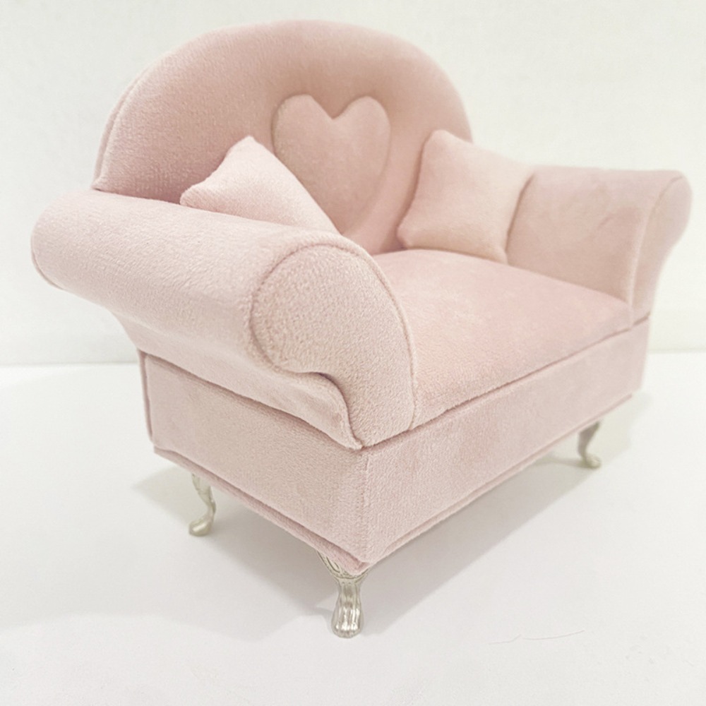 Dutch Velvet Sofa Shaped Jewelry Box Bracelet Mini Couch Earrings Ring Display Stand Luxury with Mirror