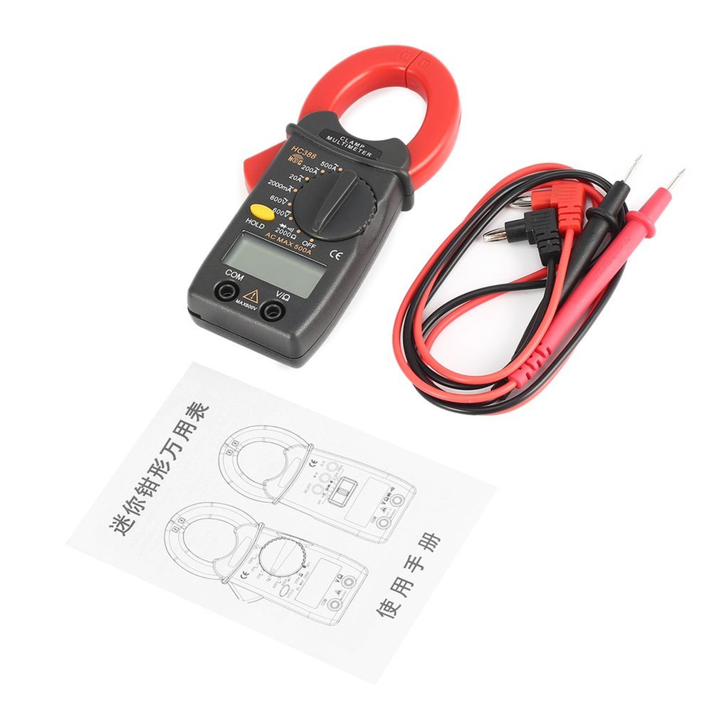 Digital Clamp Meter Multimeter AC/DC Voltage Current Ohm Diode Tester 1999 Counts Resistance Capacitance Frequency Tester