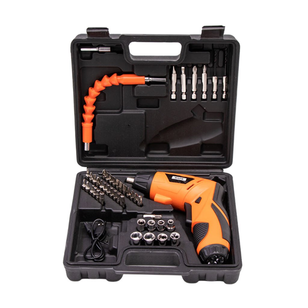 Lithium Power Impact Wrench Screwdriver High Torque Precision Bits Driver Impact Sockets with LED 220RPM: Pro Orange 4.2V