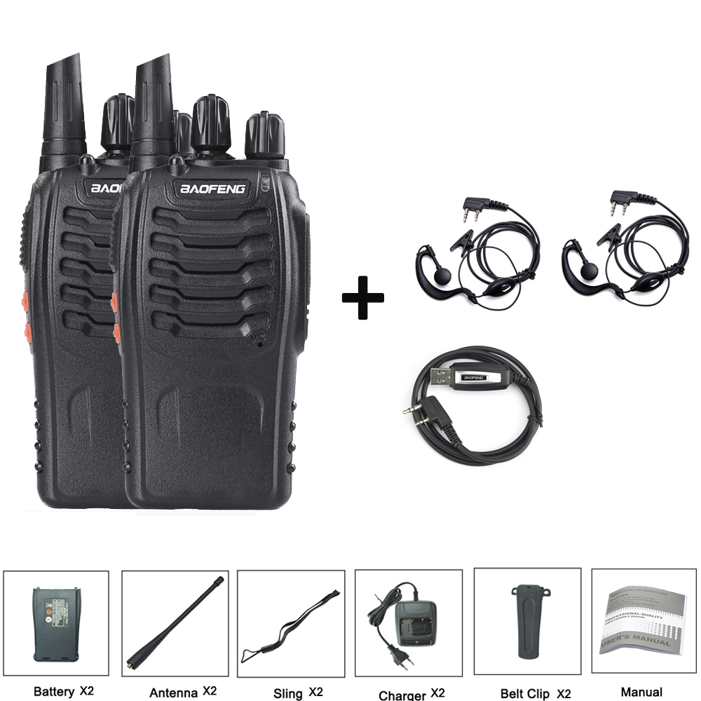 2 Stuks Baofeng Handheld 5W BF-888S Walkie Talkie Draagbare Radio Station 888S Uhf 400-470 Mhz 16CH bf 888S Comunicador Zender