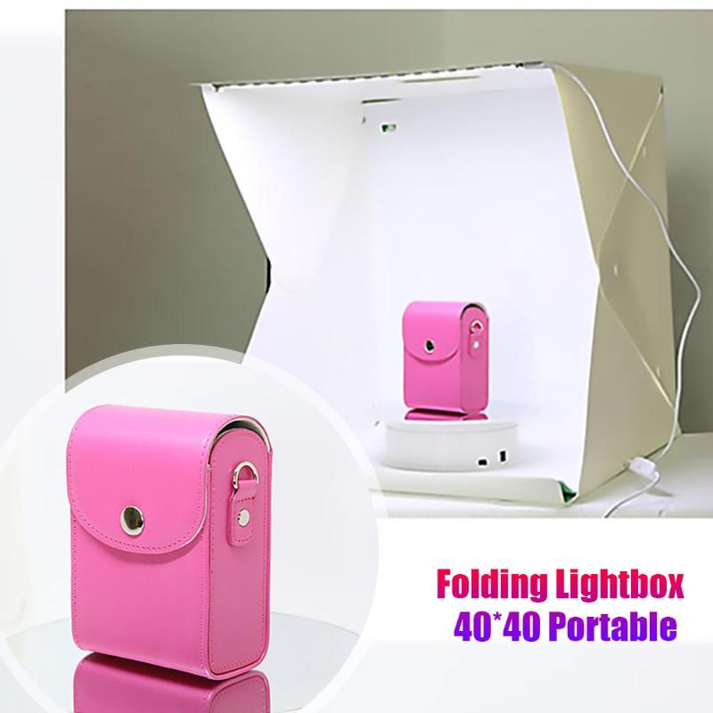 2 doprowadziło składana Lightbox 40*40 przenośna fotografia zdjęcie studio Softbox jasność podświetlana tablica robić lustrzanka cyfrowa Tabletop strzelanie