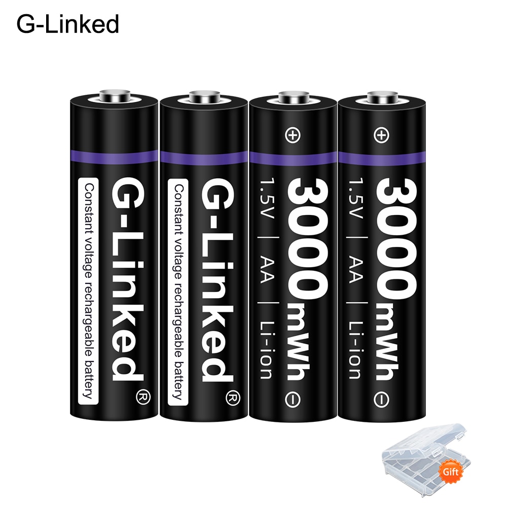 100% 1.5v AA rechargeable battery 3000mwh li-ion lithium ion AA 2A batteries for toys camera flashlight