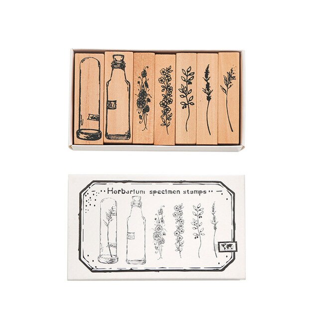 La planta, sellos de goma madera conjunto de sello de caucho para manualidades para tarjeta de estudiante haciendo Scrapbooking: B