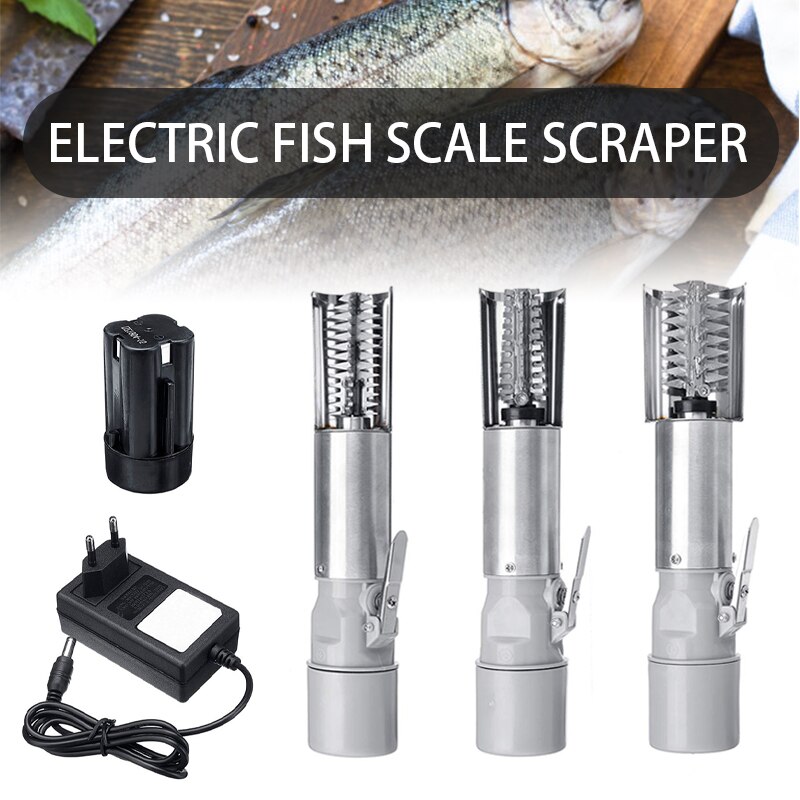 Raspador de pesca eléctrico inalámbrico portátil, herramienta de limpieza impermeable, 120W
