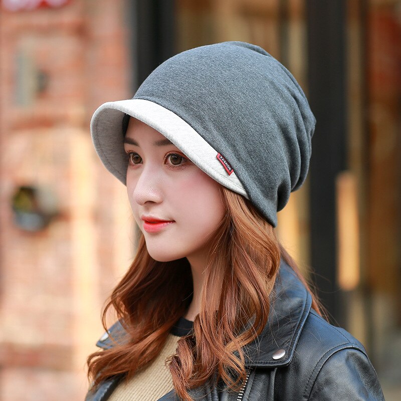 Vrouwelijke herfst en winter cap dubbele eend tong cap hoofddoek hoed