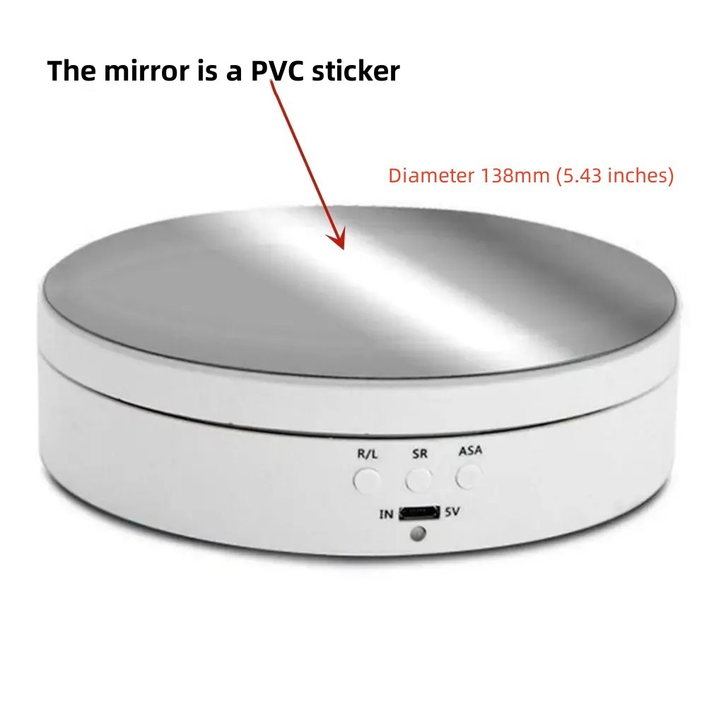 3-speed elektrische roterende displaystandaard 360 graden sieraden draaitafel roterende basis draaitafel voor fotografie video-opname prop: Ivoor