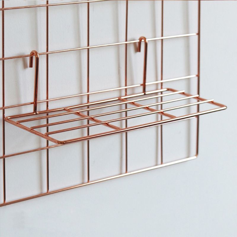 2pcs/set Wire Grid Panel Wall Shelf Basket with Hook Bookshelf Display Storage Rack Organizer Hanging Tray