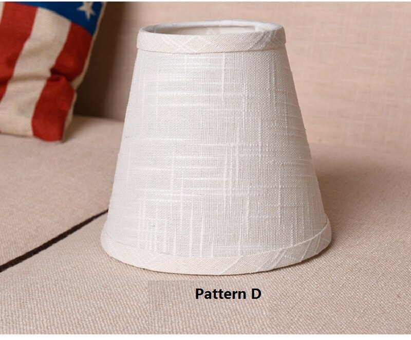 2 stykker/partier  e14 linned stof lampe dæksel lampeskærm montering tilbehør til amerikansk stil pendel væg lampe dæksel: Mønster d