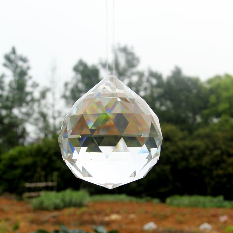 Boule à facettes en cristal 5/6/7/8/10cm, lustre à prisme, pièces suspendues, décoration de mariage, artisanat d&#39;ornement: 60mm
