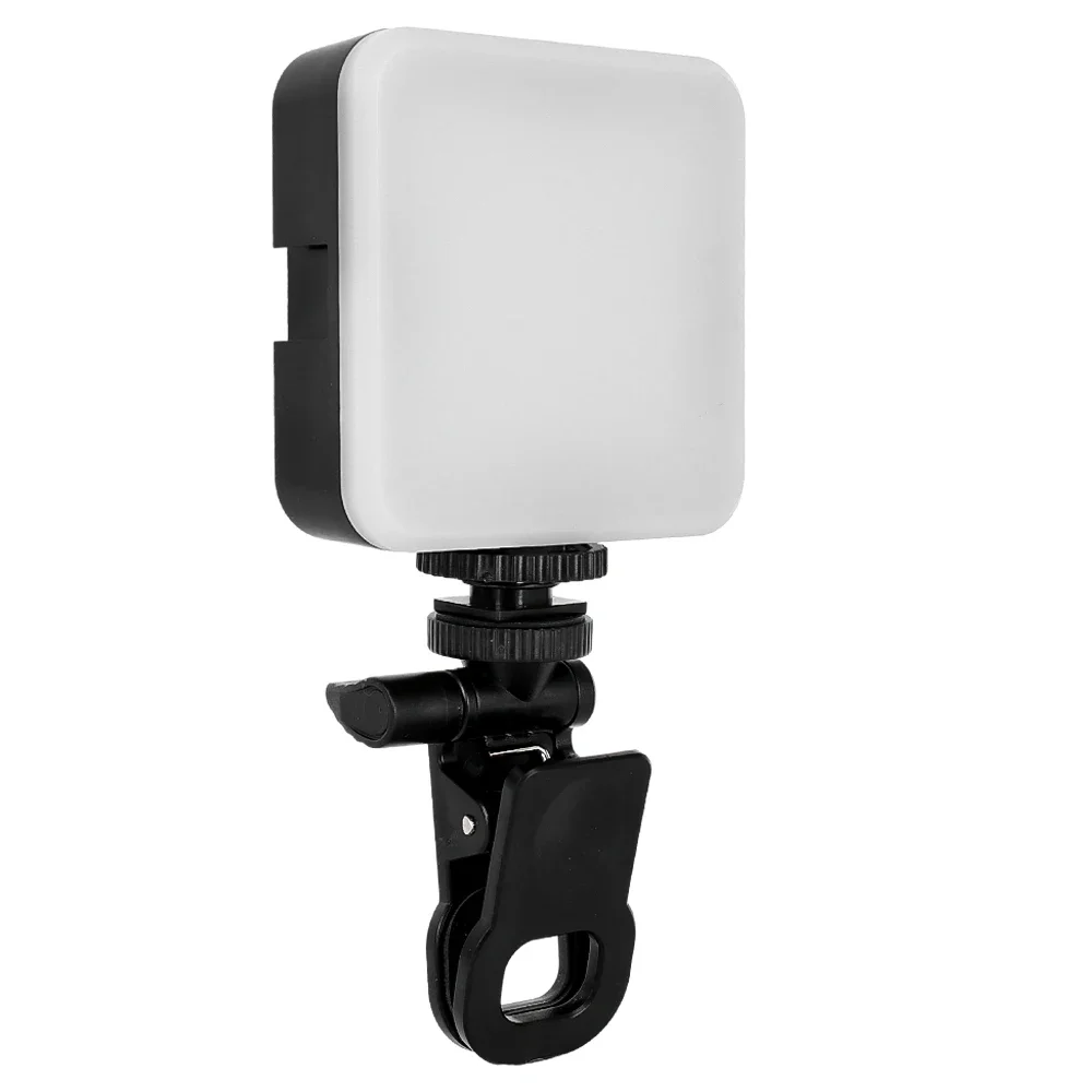 Mini LED Selfie Light Lamp met Clip Ring voor IPad Mobiele Telefoon Laptop Flash Invullichten Video Foto Ringlicht Fotografielamp: WHITE