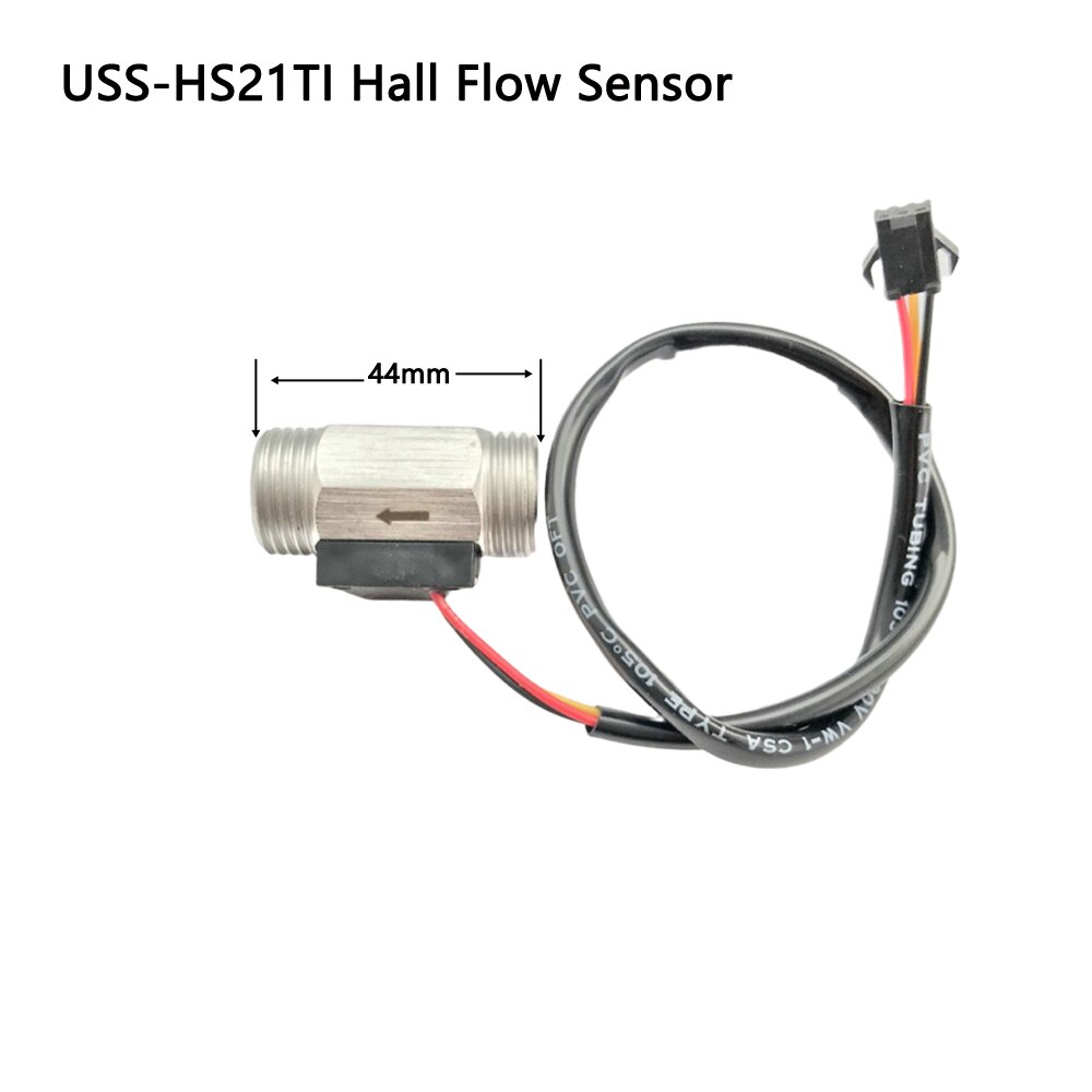 US211M Water Flow Meter Totalizer with SUS304 Stainless Steel USS-HS21TI 1-30L/min Liquid Meter with Temperature Nipple iSentrol