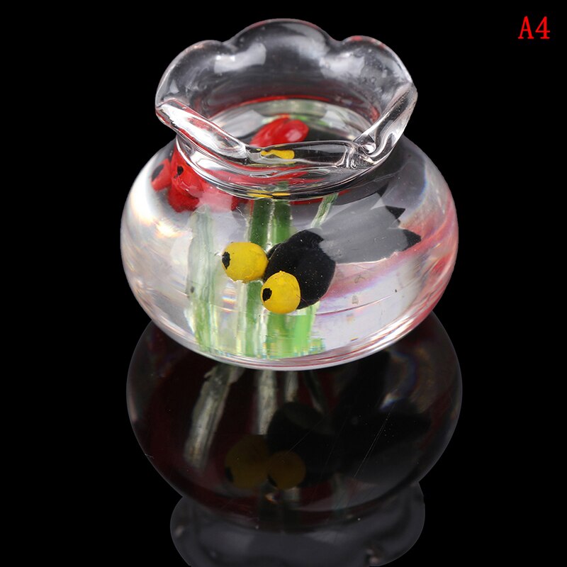 1:12 Poppenhuis Miniatuur Mini Glazen Aquarium Transparante Aquarium Poppenhuis Thuis Ornamenten Kinderen Speelgoed: A4