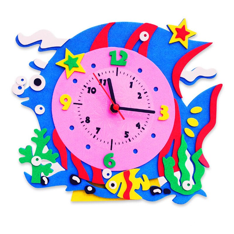 arts crafts diy toys Cartoon EVA clock crafts kids Puzzles educational for children&#39;s toys Fun party diy girl/boy christmas