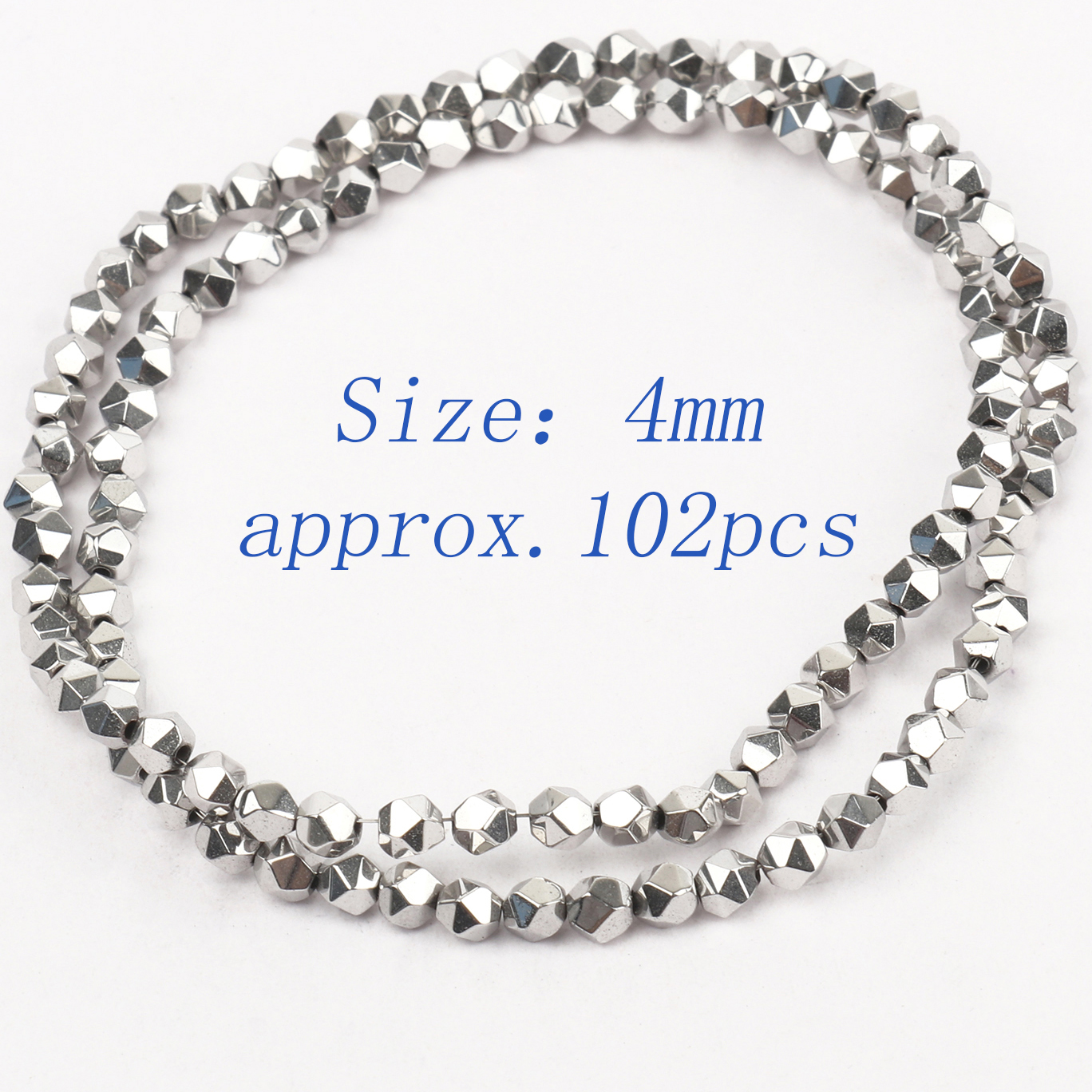 Piedra Natural chapada en oro blanco, múltiples formas, cuentas de hematita, espaciador, cuentas sueltas para fabricación de joyería, DIY, pulsera, collar