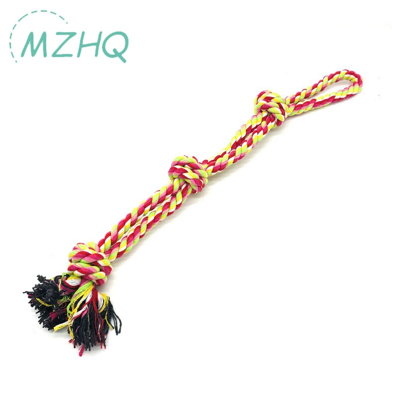 Cuerda de algodón interactiva para perros grandes, juguete portátil de 3 nudos, 58cm, 1 unidad La cuerda de mordida mide 58 cm de largo, el nudo tiene 7 cm de grosor y pesa alrededor de 365 gramos. Es adecuado para jue