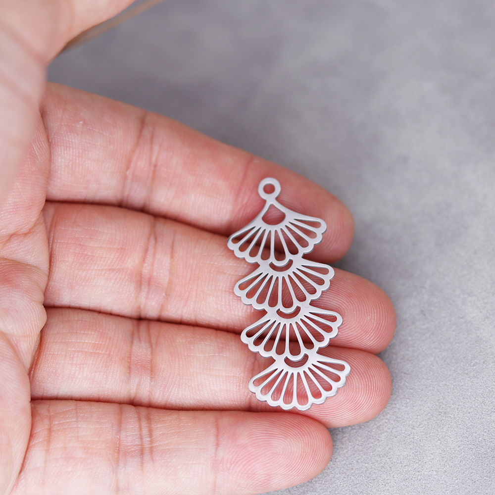 Breloques en forme de feuille d' Salix avec pompons, 3 pièces, bricolage artisanal, boucles d'oreilles Vintage, collier, fabrication de bijoux, feuilles de plantes, pendentif en acier inoxydable, accessoire
