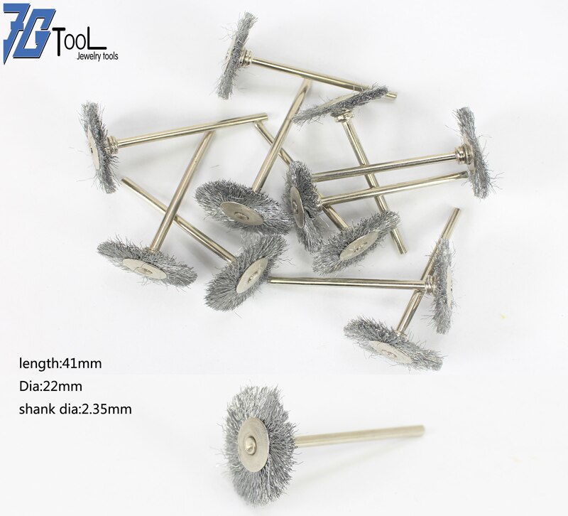 100pcs/144pcs Abrasive Brushes Dremel Accessories Polishing Wheel Set Suit for Dremel Rotary Tools T Shape 22*2.35mm: 100 pcs steel brush