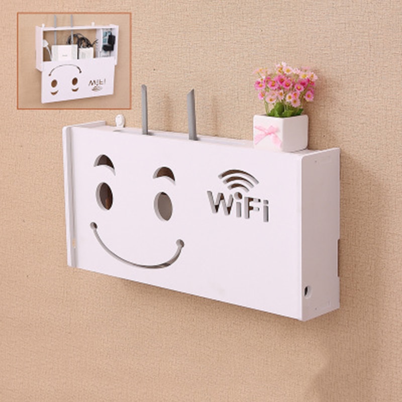 Wireless Wifi Router Lagerung Box PVC panel Regal Wand Hängen Stecker Bord Halterung Kabel Wand Regal Lagerung Organizer Wohnkultur