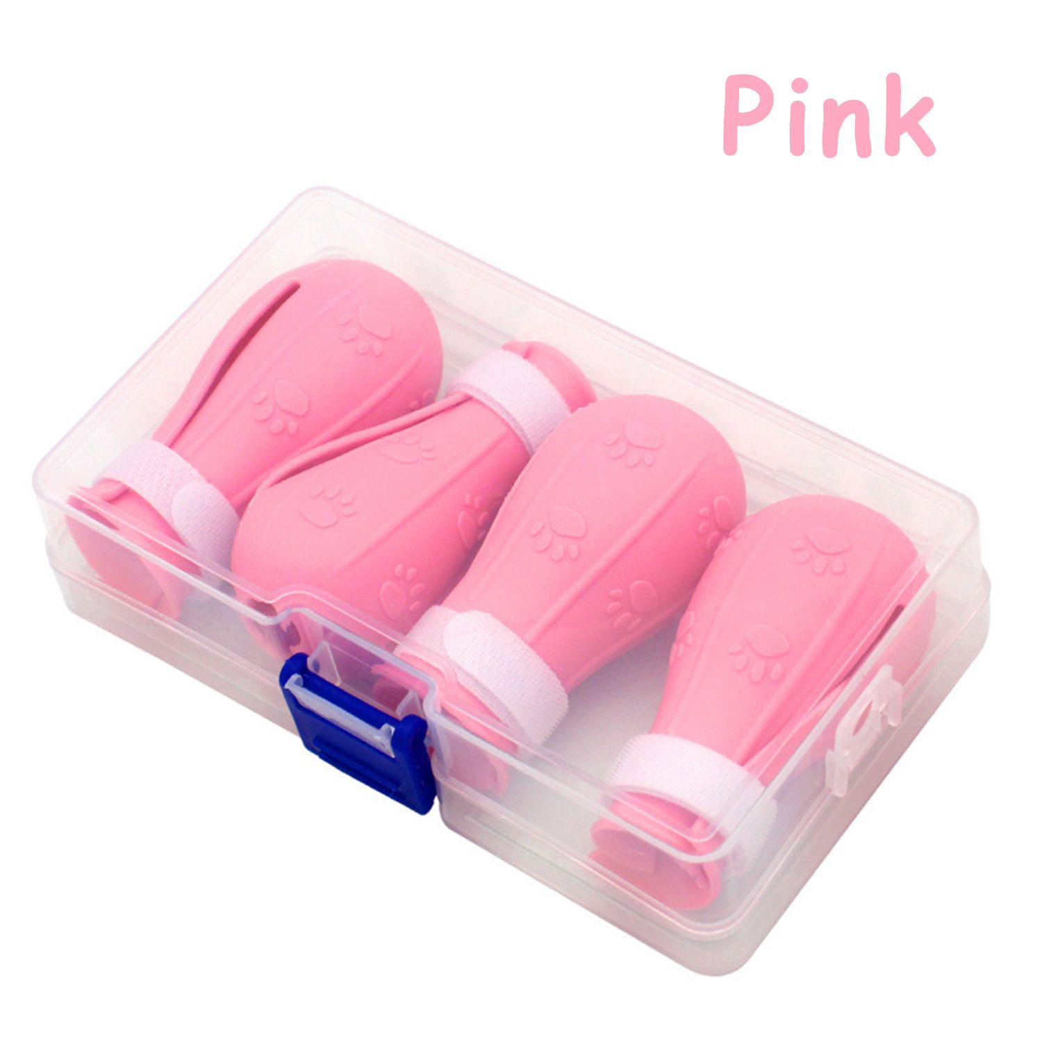 Chaussures anti-rayures en Silicone pour chats, bottes de bain réglables pour animaux de compagnie, lavage des griffes de chat: Rose