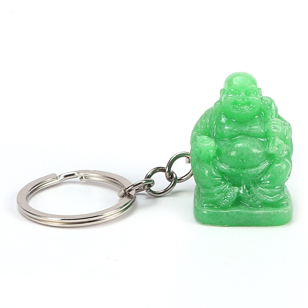 1 Llavero de resina Jade Maid Decoración del hogar Feng Shui Boeddha Smiley Grote Buik Boeddha Ambachten Decoratie Boeddha