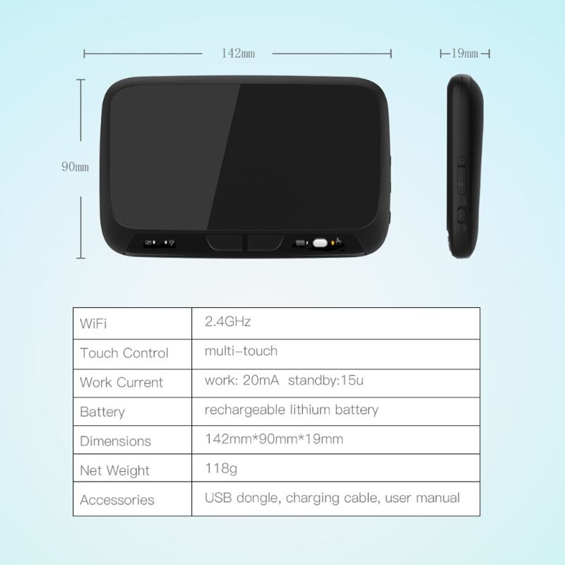 H18+ H18 Plus 2.4GHz Mini Wireless Keyboard With Full Touchpad Backlight Function Air Mouse Keyboards With Backlit For Android