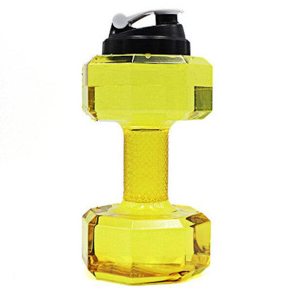 2200mL Portable Water Dumbbell Large Capacity Water Filled Dumbbells Weights for Fitness Home Gym Training Adjustable Dumbbells: Yellow