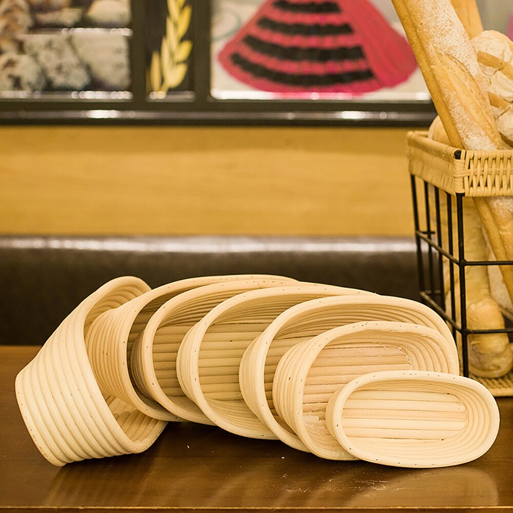 Rattan Bread Proofing Basket Natural Oval Rattan Wicker Dough Fermentation Sourdough Bread Basket Baking Tools