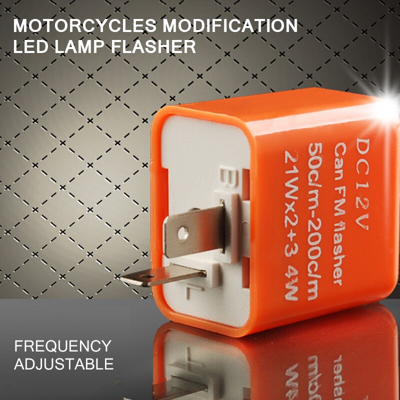 12V 2 Pin Led Flasher Frequentie Relais Richtingaanwijzer Motorrijwiel Fix Motorfiets Flasher Multifunctionele Safe