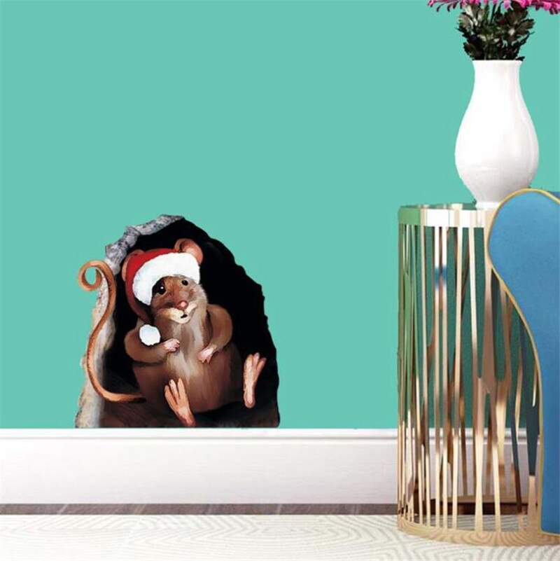 3D Cute Mouse Stereo Wall Sticker, Home Decoration, PVC Sticker Pattern Single-piece Package Modern