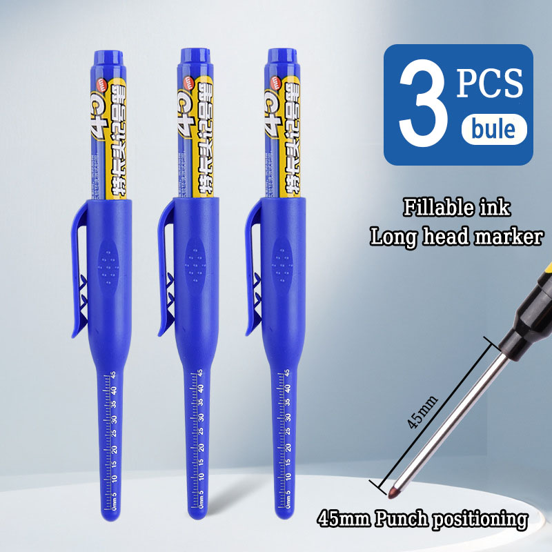 45mm långa spetsiga oljepennor vattentät snabbtorkande lämplig för träbearbetning kakel glas ritning markering kontor: Blå