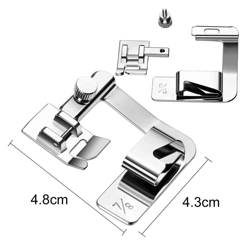 Set van 3 naaivoeten voor industriële naaimachines, multifunctionele naaivoet, rolzoom, zoomvoet voor naaimachine, naaivoeten voor de meeste naaimachines, ritsvoet, met naaimachine vouwen