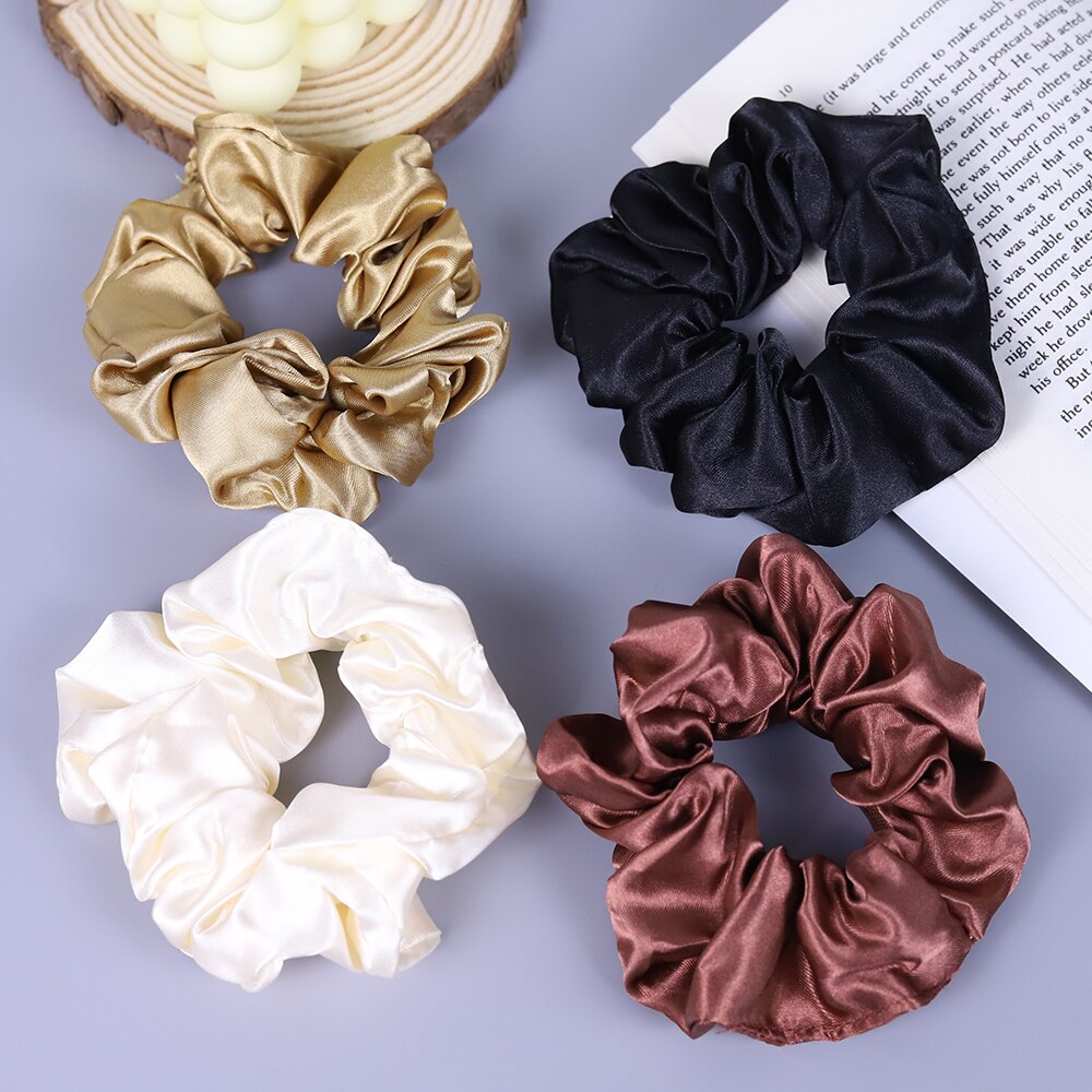 Chouchous élastiques en Satin de soie pour femmes, nouveaux accessoires pour cheveux de noël