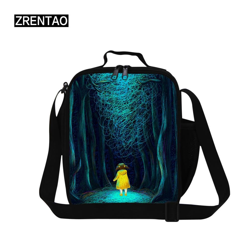 Zrentao barn lunsjkjølere enkelt skulder måltidsboks bag picnic firkantet mat isolasjonspose for å jobbe utendørs: Design 11