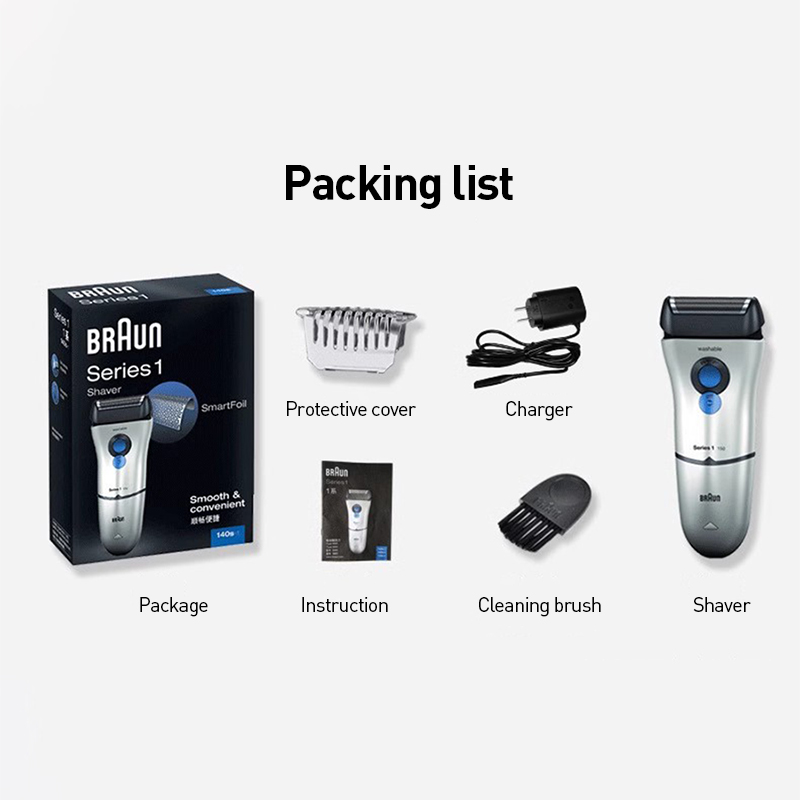 Braun Series 1 Herren-Elektrorasierer 150S-1, schwimmender Kopf, wasserdicht, wiederaufladbar, Elektrorasierer: Gold