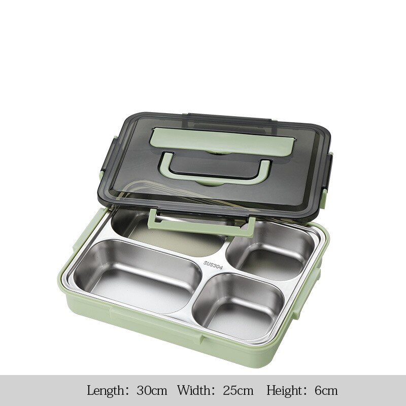 Japanse Kinderen Lunchbox 304 Rvs Bento Lunch Box Met Compartiment Servies Magnetron Voedsel Container Doos: F