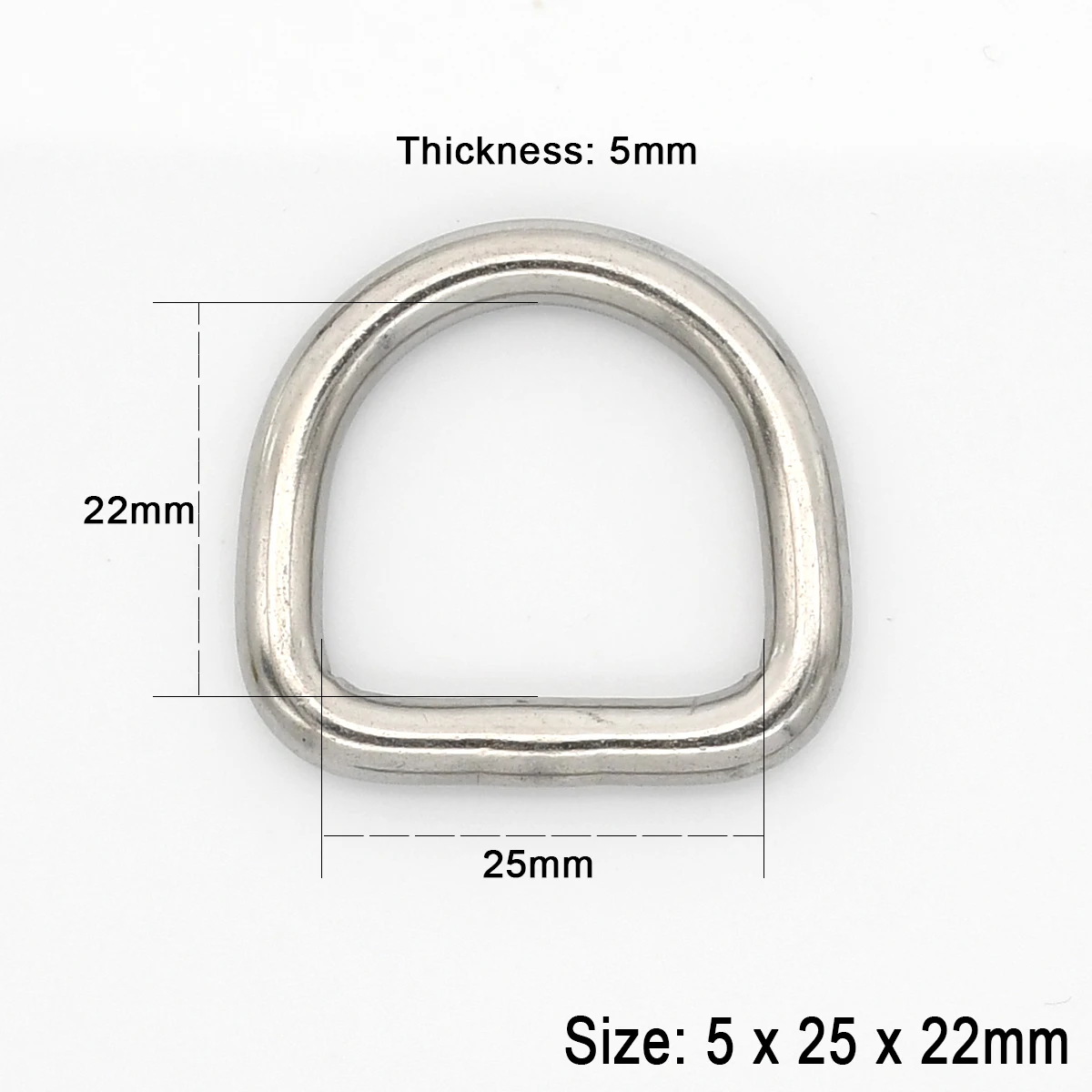 Cierre de hebilla de anillo Dee D de acero inoxidable para Collar de perro mascota, mochila, bolso artesanal de cuero, correa, cinturón, correas, piezas de prendas: Pistola de metal