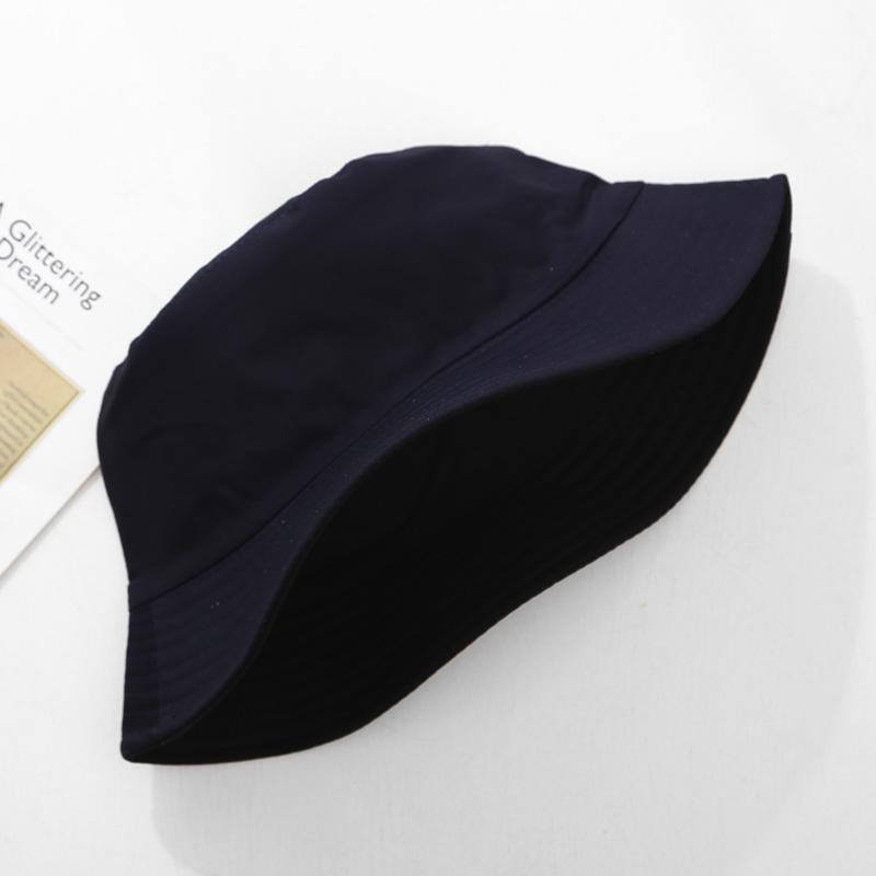 Cokk sommer sammenleggbar bøtte lue unisex kvinner utendørs solkrem bomull fiske jakt cap herre servant chapeau solbeskyttelse hatter: Marineblå